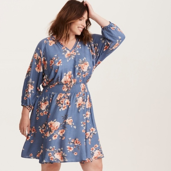 torrid blue floral dress